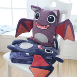 包邮毛绒玩具小恶魔小怪兽抱枕毯子靠垫蝙蝠猫头鹰空调毯午休毯子