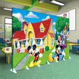 可爱卡通屏风隔断玄关 幼儿园教室儿童房卧室可移动折叠背景墙K3L