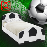 乐美现代简约儿童床皮床 足球单人床1.2米真皮床 个性创意小孩床