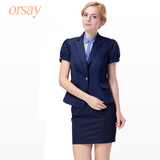 德国大牌Orsay外贸原单修身短袖小西装女外套2015春季新款欧美风