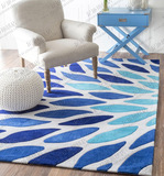 简约现代客厅茶几沙发地毯宜家卧室床边地毯欧式蓝色手工晴纶地毯