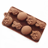 8连兔子复活节彩蛋 巧克力冰格冰淇淋翻糖蛋糕手工皂月饼硅胶模具