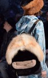 2015秋冬莫斯奇诺同款双肩包皮草包男女士背包毛毛书包旅行包