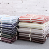 日式简约风格针织棉条纹被套全棉新疆棉天竺棉被罩单人床上用品