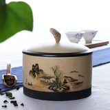 茶叶罐 哥窑存储罐陶瓷茶罐青瓷普洱密封罐茶叶包装盒定批发