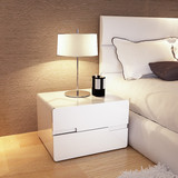 现货特价定制储物柜 现代简约时尚北欧床边柜 白色环保烤漆床头柜