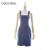 COCO DEAL日系女装修身高腰灯芯绒背带裙34115113