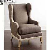 榛香高端定制家具欧式美式新古典后现代实木布艺单人沙发椅HC143
