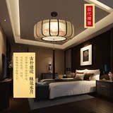 厅卧室书房包间圆形中式吊灯具中国风新手绘布艺灯笼仿古典餐厅客
