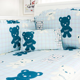 dg床具组宝宝床围婴儿床上用七件套儿童床品七套件纯棉布料