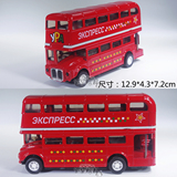 声光合金双层伦敦大巴士模型公共汽车公交客车回力小儿童玩具礼物