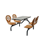 【厂家直销】定制不锈钢餐桌家用校用简易桌子四人连体餐桌椅
