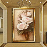 浪漫婚房壁纸 玄关玫瑰花客厅卧室电视背景墙大型壁画无缝