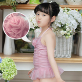 儿童泳衣女孩女童中大童韩国新款公主连体游泳衣宝宝芭蕾裙式泳装