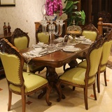 欧式餐桌 奢华 美式实木高档餐台 一桌六椅组合 高档家具 新古典