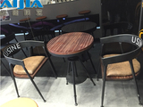 铁艺阳台桌椅组合三件套户外家具咖啡厅休闲吧台升降桌椅