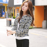 2015韩国东大门代购最新花色韩版女式小外套夹克上衣韩版修身上衣