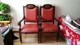 美式老家具 实木包皮椅子。