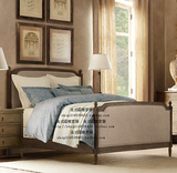 外贸原单 橡木实木床 地中海风格双人床欧式卧室家具双人床现货