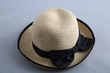 外贸原单 宽檐大沿海边沙滩度假出游圆顶礼帽素色遮阳草帽子夏 女