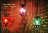 漫咖啡灯饰灯具土耳其风格个性吊灯 红色琉璃吊灯特色工艺灯
