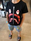 日本正品代购BAPE童装猿人头男童鲨鱼短袖T恤宝宝全棉夏装