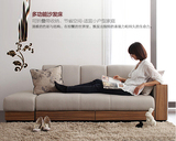 日式简约多功能小户型可折叠皮艺沙发床 宜家双人三人沙发床组合