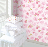 KR 韩国环保玫瑰墙贴 客厅卧室背景墙贴不干胶墙纸壁纸家具翻新贴