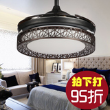 新款鸟巢隐形扇吊扇灯风扇灯led简洁时尚现代餐厅卧室电风扇灯891