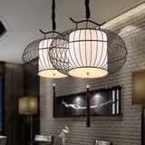 新中式吊灯铁艺鸟笼灯具复古酒店茶楼工程灯饰北欧咖啡厅餐厅2868