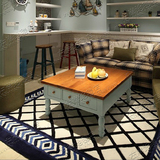蓝色地中海宜家客厅茶几沙发地毯卧室床边手工腈纶地毯满铺定制