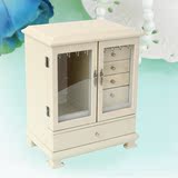 多功能漆器木质化妆箱首饰盒桌面大号护肤品收纳箱有盖收纳盒柜