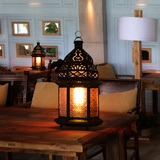 漫咖啡厅装饰台灯摩洛哥风格彩色玻璃灯创意复古酒吧清吧书吧灯饰