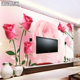 现代时尚无缝大型壁画3D立体玫瑰花背景墙纸温馨浪漫婚房卧室壁纸