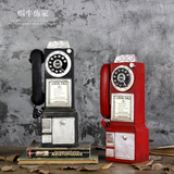 美式乡村老式复古电话机模型摆件设服装店拍摄道具橱窗树脂装饰品