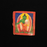 西藏红传统手绘小唐卡㊣明清时期宫廷手绘小唐卡释迦牟尼像护身卡