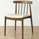 美式乡村餐椅北欧宜家复古风格 咖啡椅桌椅组合实木椅子 西餐椅