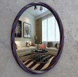 欧式浴室镜美式卫生间镜子梳妆镜化妆镜装饰镜复古黑色卫浴镜子