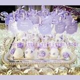 派对生日用品婚礼婚庆装饰甜品桌棒棒糖蛋糕挂牌 优雅淡紫色