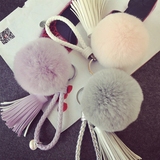 【天天特价】包邮韩国创意流苏女钥匙扣汽车挂件獭兔毛球挂饰礼物