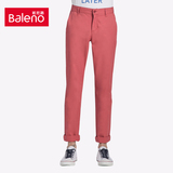 Baleno/班尼路夏装男式磨毛彩色长裤 纯棉直筒修身裤子