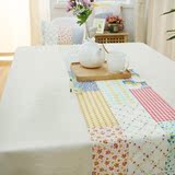 小横条天然棉麻布艺桌布 欧式餐桌布 美式圆桌布田园方桌盖布台布