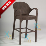 户外家具吧椅 高脚椅高凳藤编家具吧台吧椅 前台椅藤椅欧式定制款
