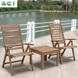户外桌椅组合实木 花园庭院休闲桌椅子三件套装阳台木餐桌椅折叠