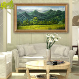 客厅装饰画绿色山林风景油画手绘办公室壁画餐厅背景旺家挂画FG90