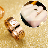 钛钢戒指男女通用镀18K玫瑰金螺丝钉关节戒韩国简约情侣对戒指环