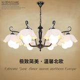 韩式田园客厅LED吊灯 欧式现代简约卧室客厅个性餐厅陶瓷灯饰灯具
