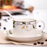 唐山骨瓷澳式纯白咖啡杯马克杯套装咖啡杯 欧式咖啡具套装