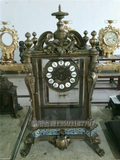欧式古典座钟，机械钟表，纯铜做旧四面玻璃