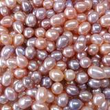 DIY半孔裸珠6-11mm白色天然淡水珍珠 米形水滴形颗粒珠 散珠